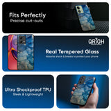 Blue Cool Marble Glass Case for Motorola Edge 40 Neo