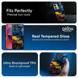 Multicolor Oil Painting Glass Case for Motorola Edge 30 Ultra