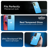 Wavy Blue Pattern Glass Case for Motorola Edge 40