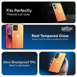 Orange Curve Pattern Glass Case for Motorola Edge 30