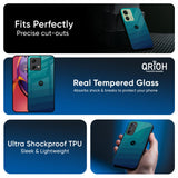 Green Triangle Pattern Glass Case for Motorola Edge 40