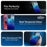 Blue Rhombus Pattern Glass Case for Motorola G84 5G