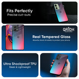 Rainbow Laser Glass Case for Motorola Edge 30