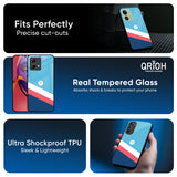 Pink & White Stripes Glass Case For Motorola G84 5G
