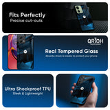 Polygonal Blue Box Glass Case For Motorola Edge 30