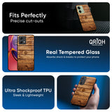 Wooden Planks Glass Case for Motorola Edge 30