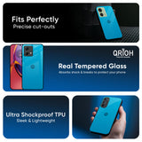 Blue Aqua Glass Case for Motorola Edge 30