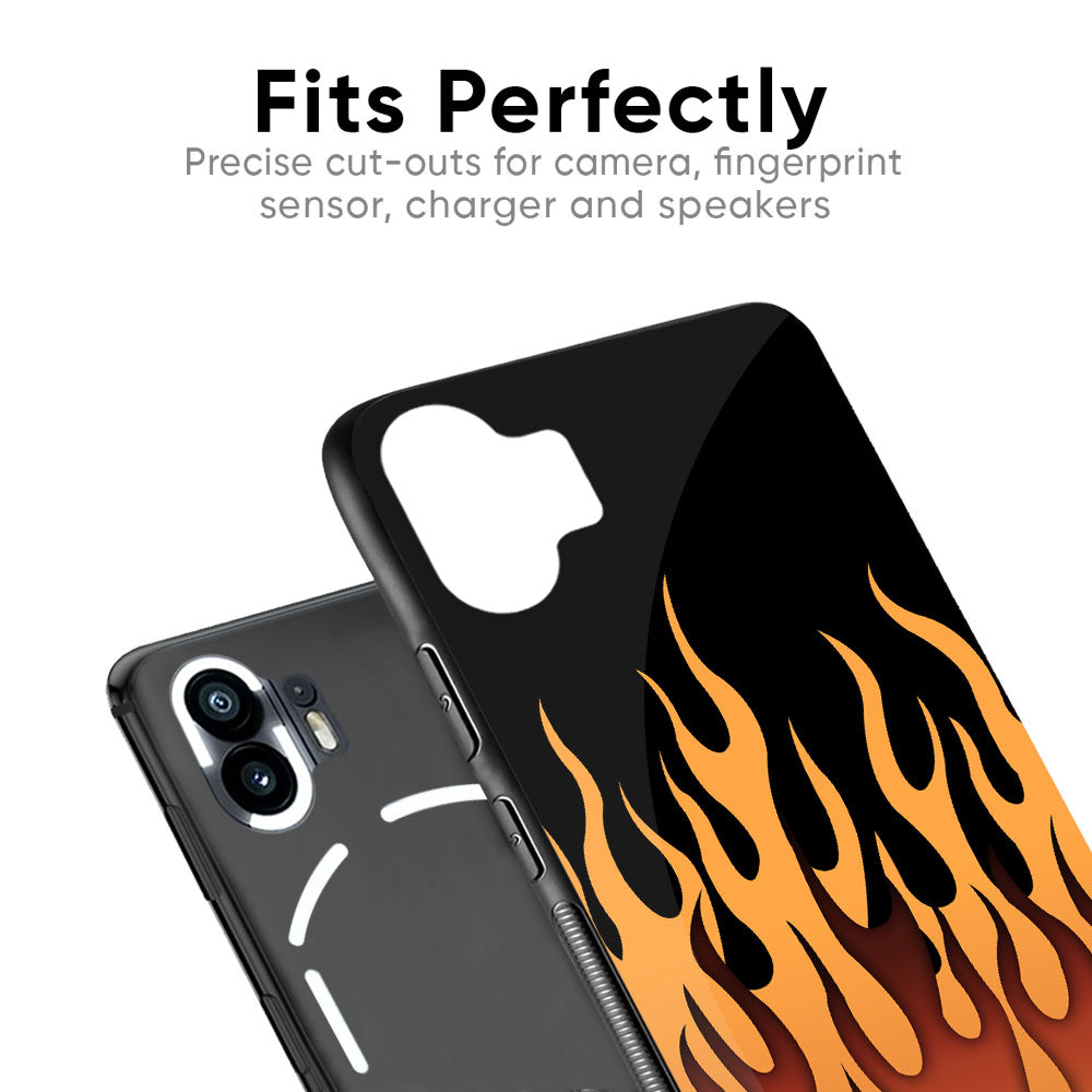 Fire Flame Glass Case for Nothing Phone 2
