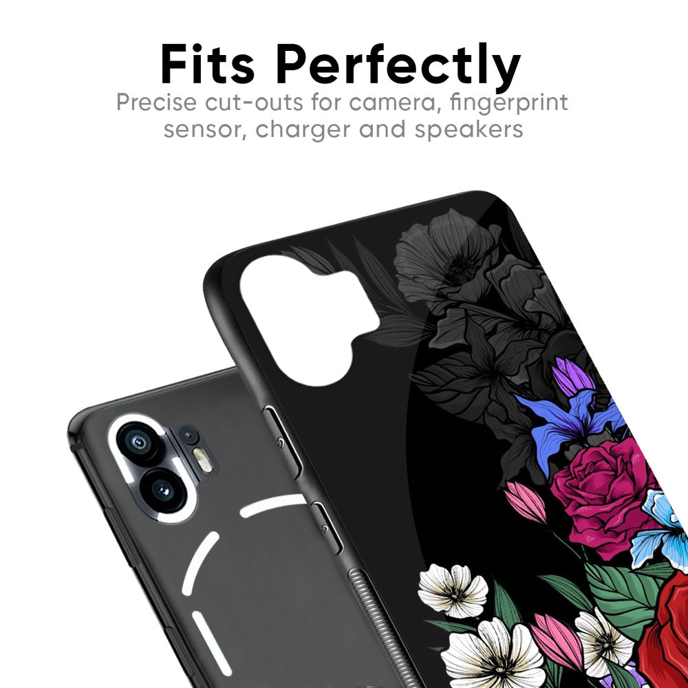 Rose Flower Bunch Art Glass Case for Nothing Phone 2