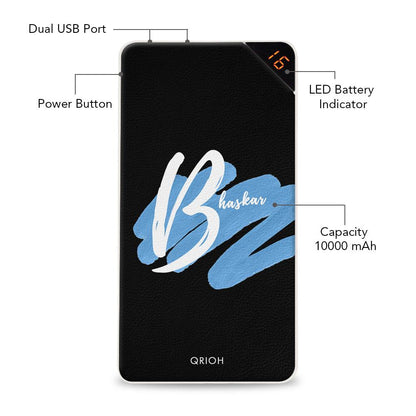 Bold Black Customized Power Bank