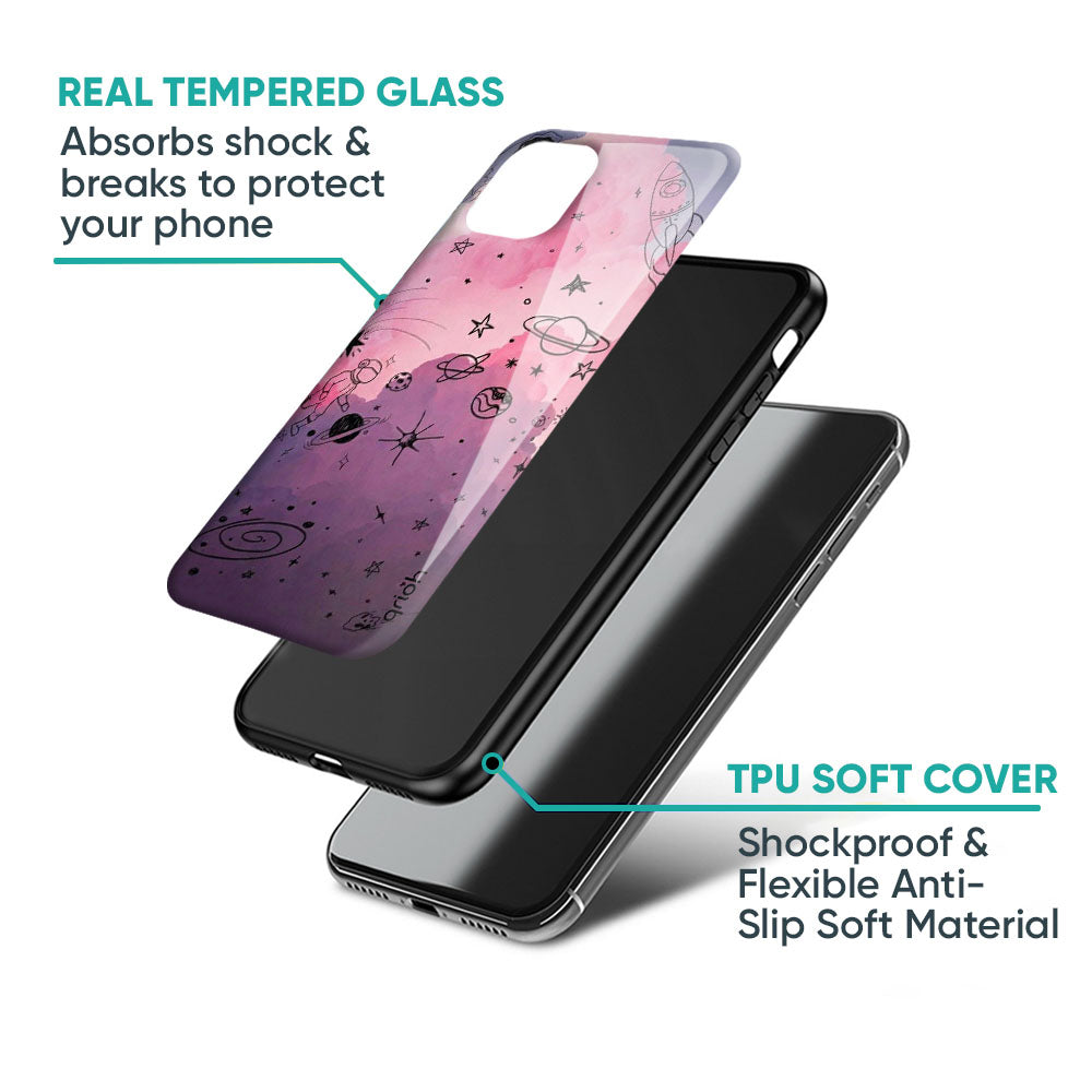 Space Doodles Glass Case for iPhone XS Max