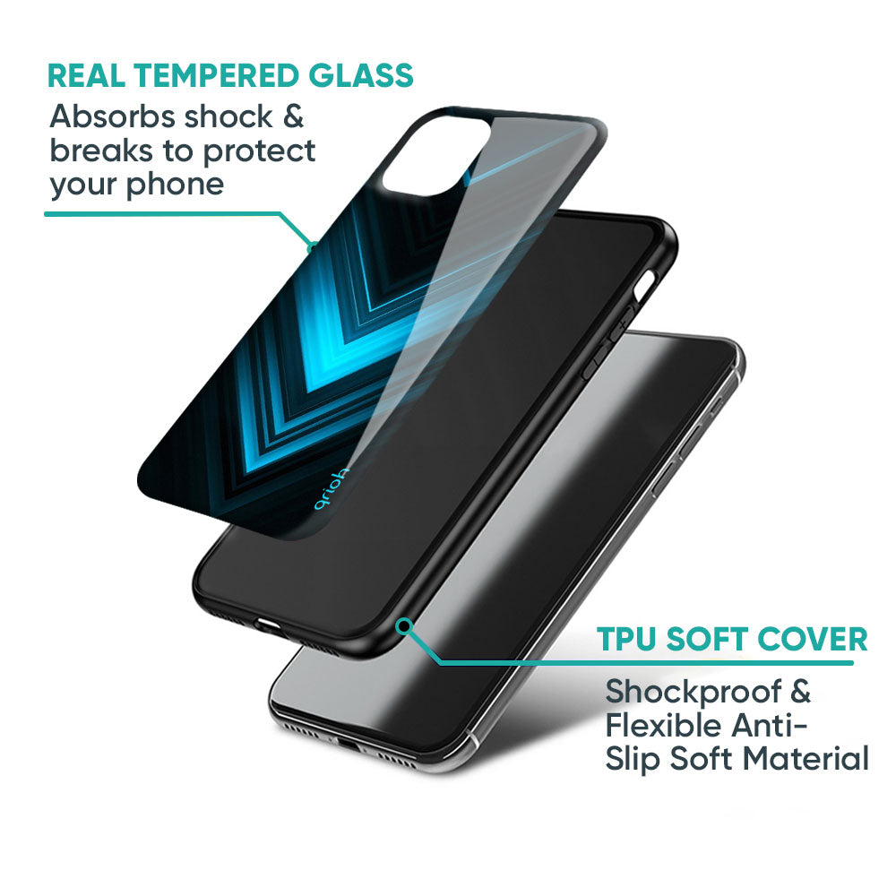 Vertical Blue Arrow Glass Case For iPhone XS Max