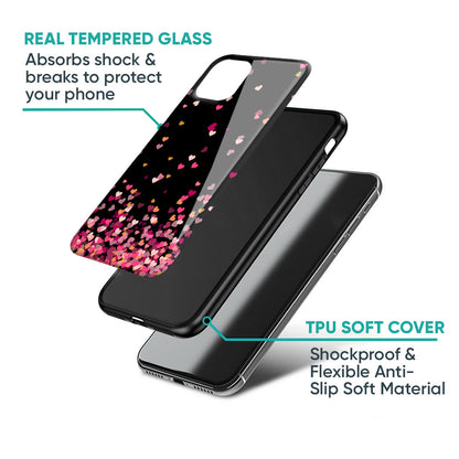 Heart Rain Fall Glass Case For Vivo X50 Pro