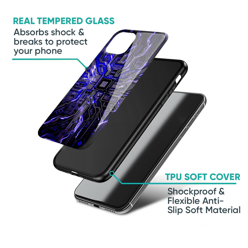 Techno Color Pattern Glass Case For iPhone XS Max
