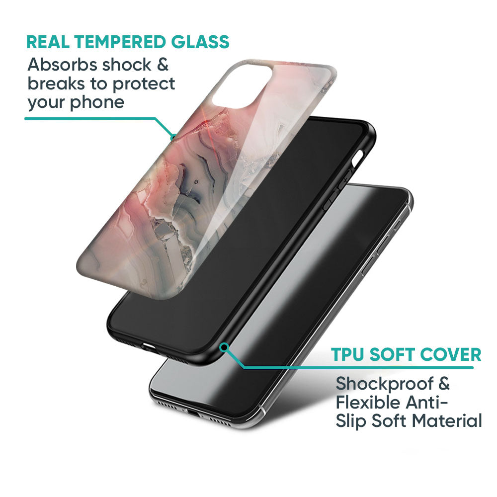 Pink And Grey Marble Glass Case For iPhone XS Max