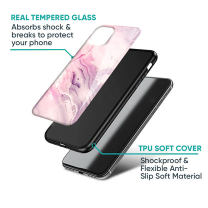 Diamond Pink Gradient Glass Case For iPhone XS Max