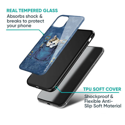Kitty In Pocket Glass Case For Samsung Galaxy F41