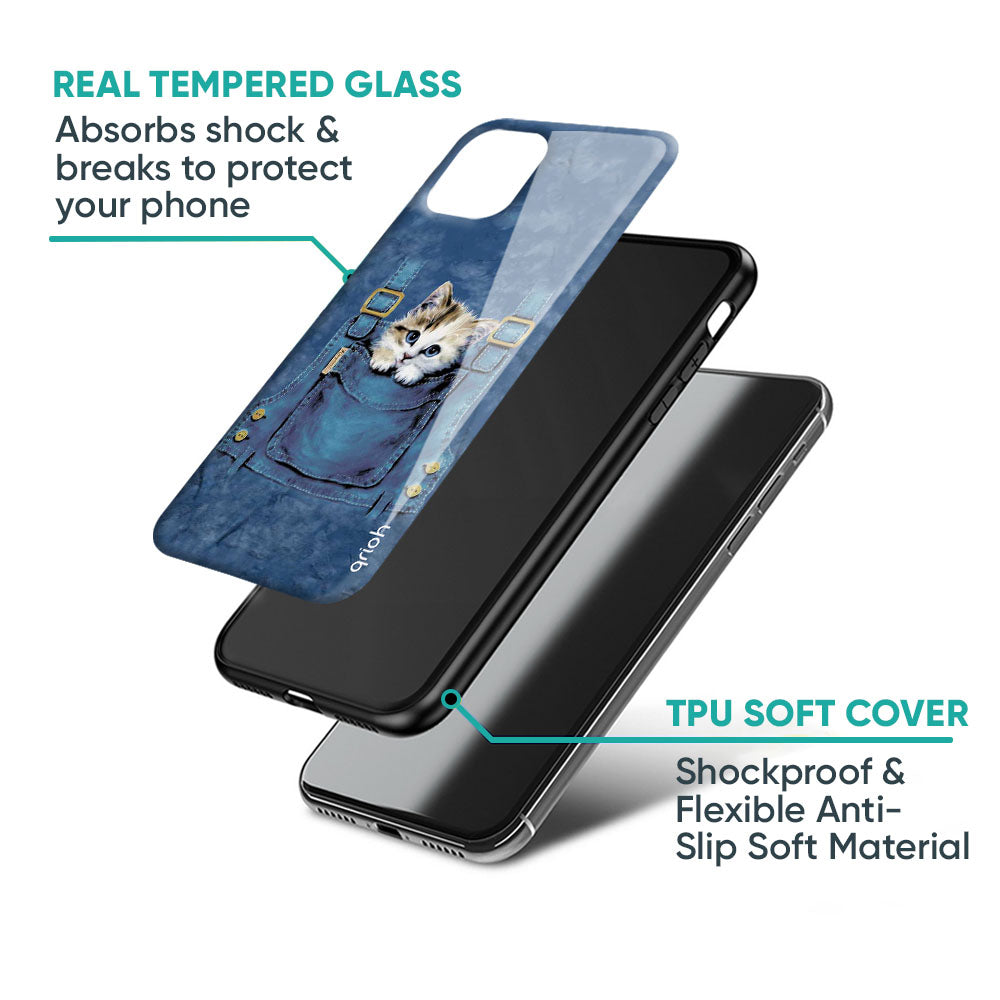 Kitty In Pocket Glass Case For iPhone XS Max