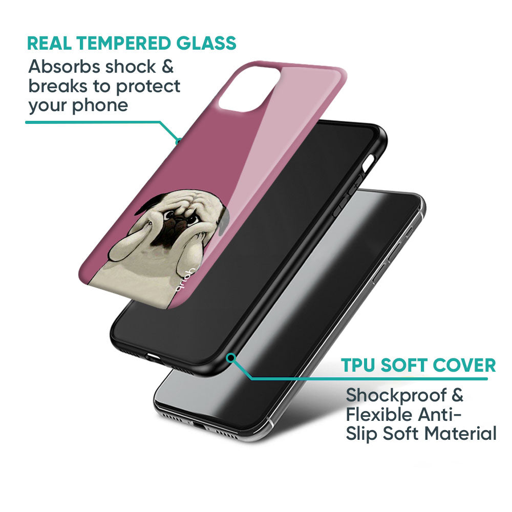 Funny Pug Face Glass Case For Vivo X50 Pro