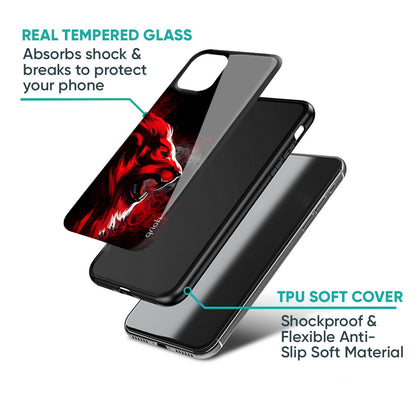 Red Angry Lion Glass Case for iPhone XR