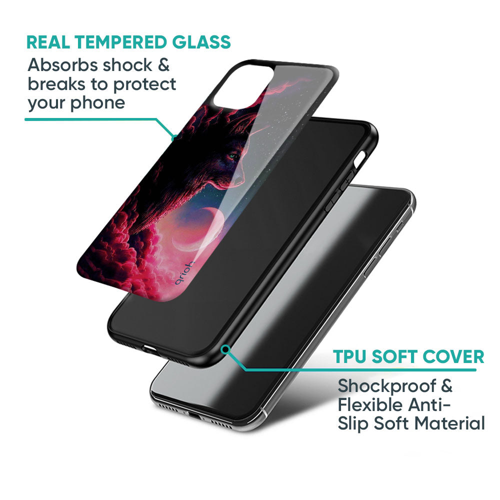 Moon Wolf Glass Case for iPhone XS Max