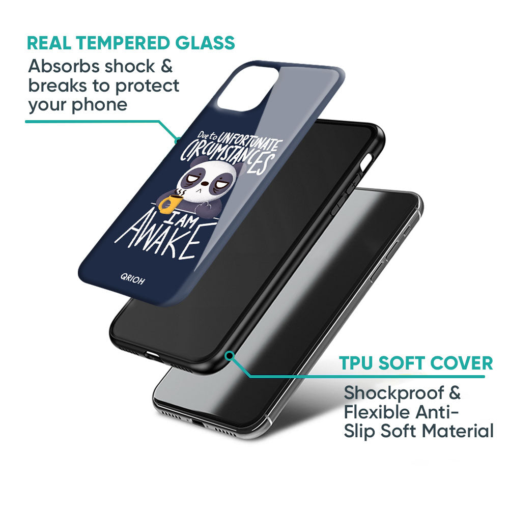 Struggling Panda Glass Case for iPhone XS Max