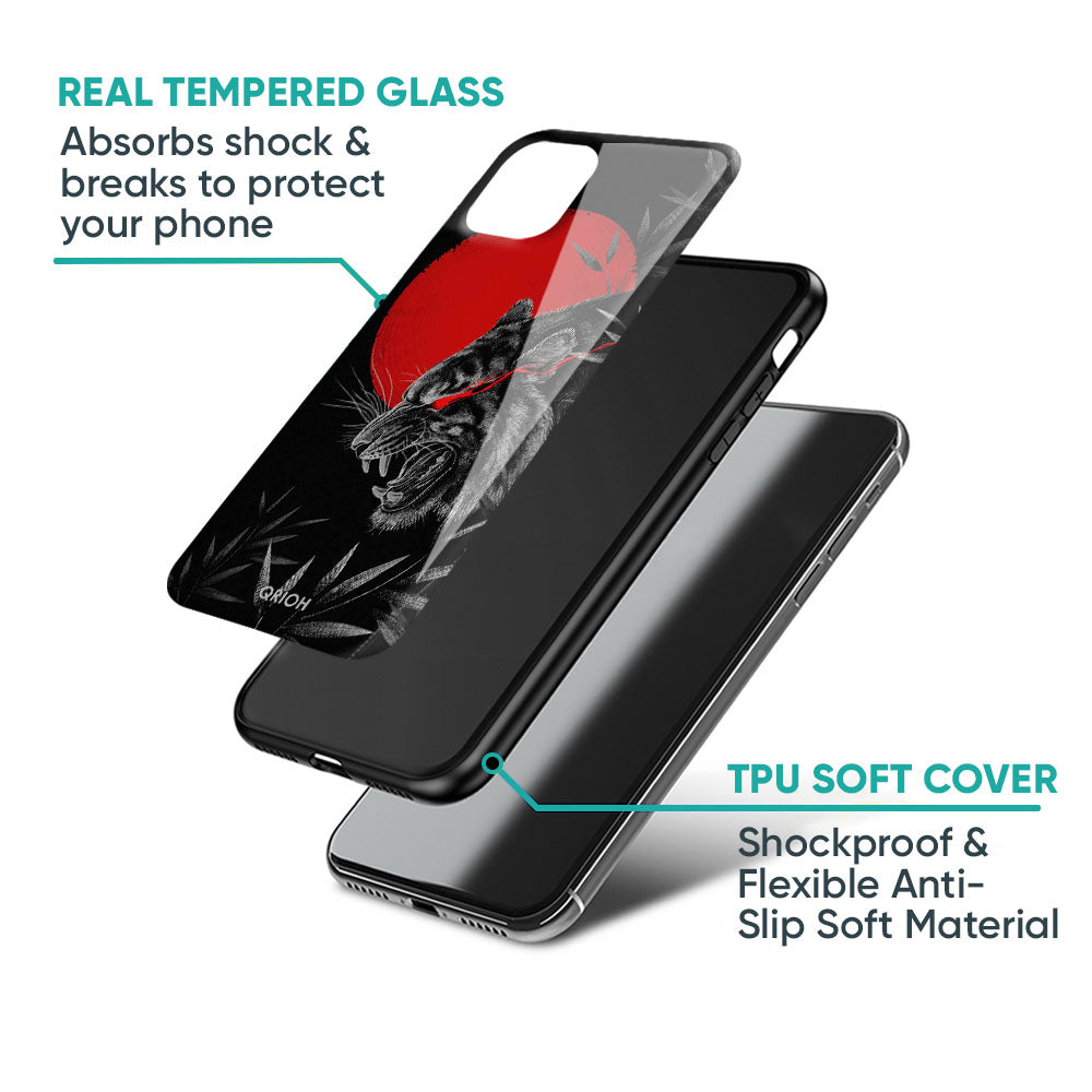 Red Moon Tiger Glass Case for Vivo X50 Pro