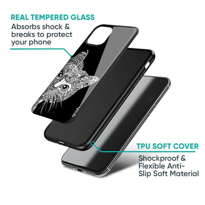 Kitten Mandala Glass Case for Vivo X50 Pro