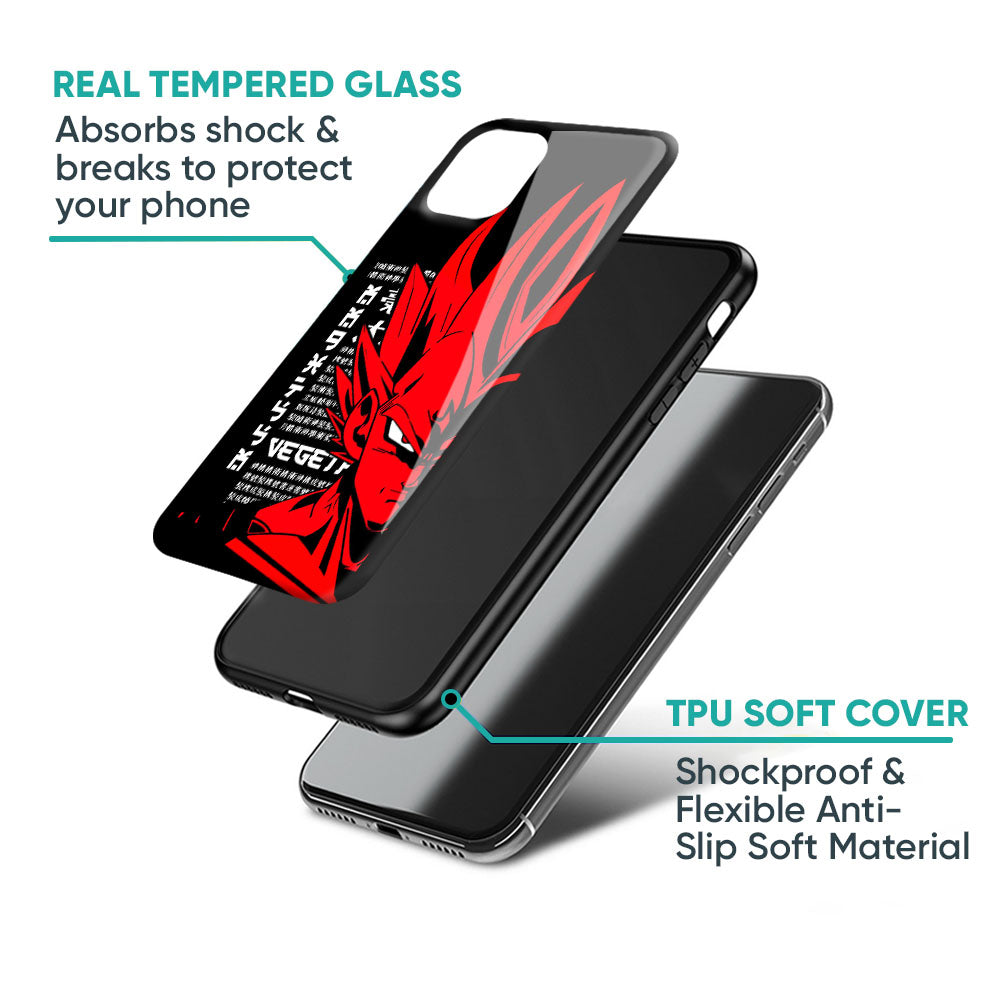 Red Vegeta Glass Case for Vivo X70 Pro