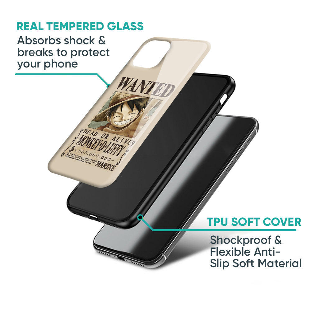 Luffy Wanted Glass Case for Samsung Galaxy A32