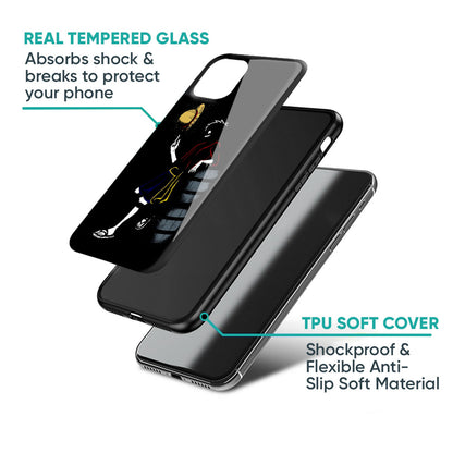Luffy Line Art Glass Case for Oppo F19 Pro