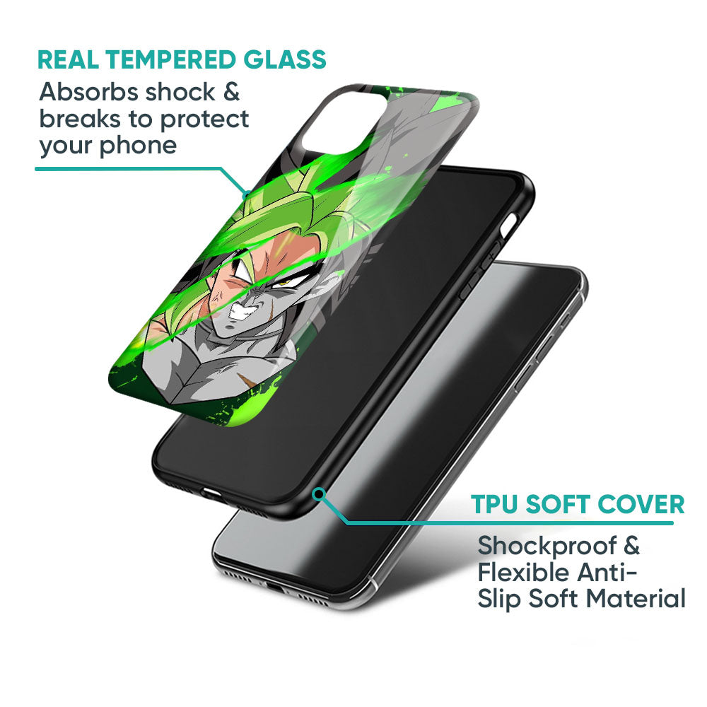 Anime Green Splash Glass Case for iPhone XS Max