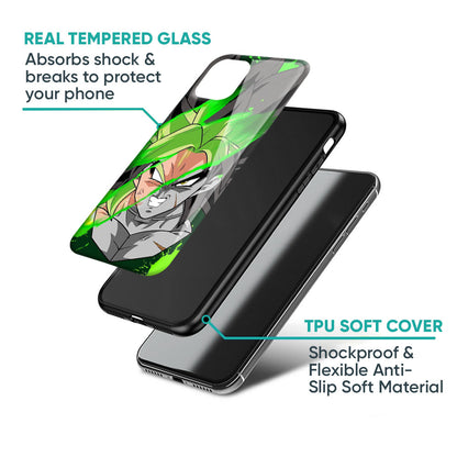 Anime Green Splash Glass Case for Vivo X50 Pro
