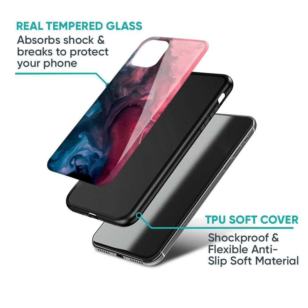 Blue Red Smoke OnePlus Pro Glass Back Cover Flat 35% Off On