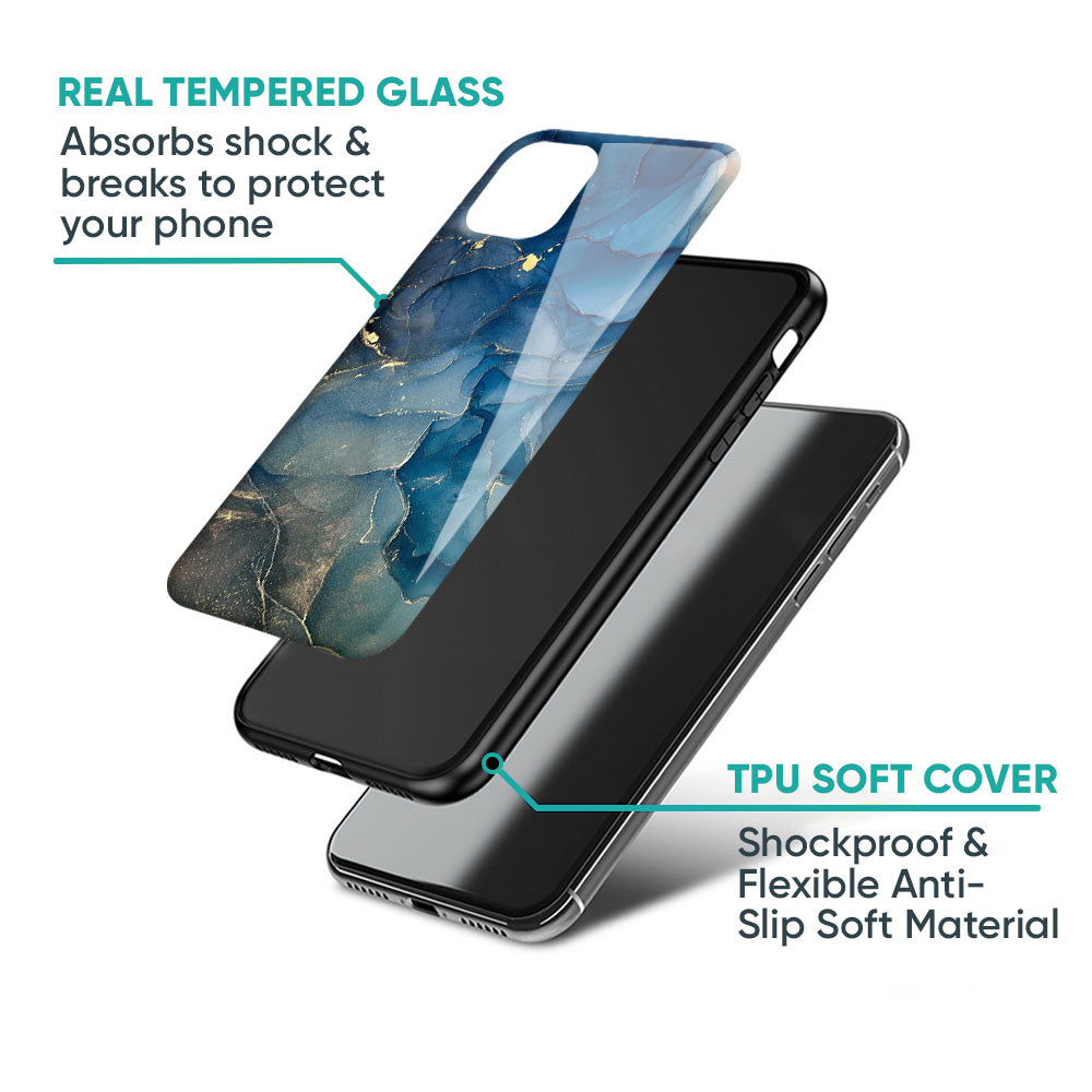 Blue Cool Marble Glass Case for Mi 11X