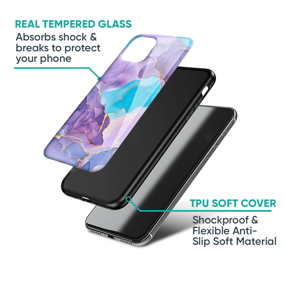 Alcohol ink Marble Glass Case for iPhone 13 Pro