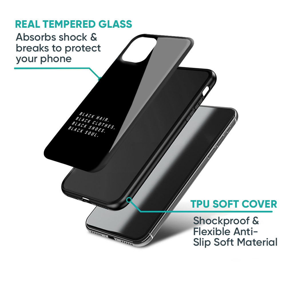 Black Soul Glass Case for iPhone XS Max