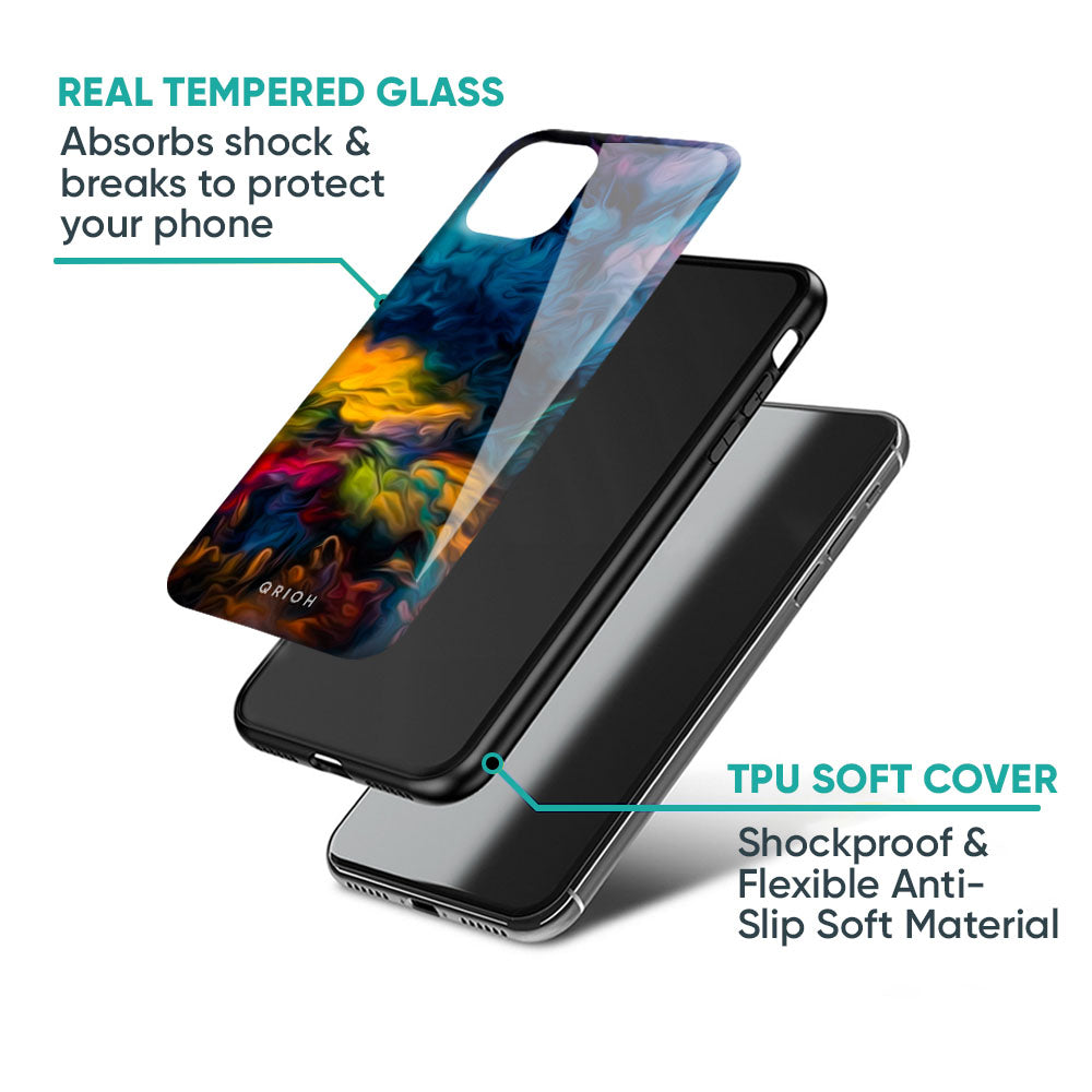 Multicolor Oil Painting Glass Case for iPhone XS Max