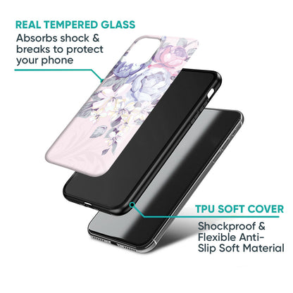 Elegant Floral Glass Case for Vivo X50 Pro