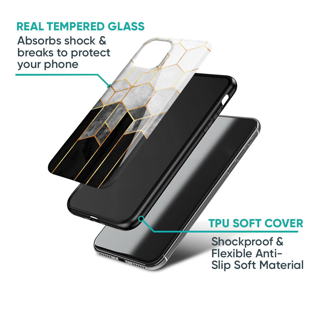 Tricolor Pattern Glass Case for iPhone XS Max