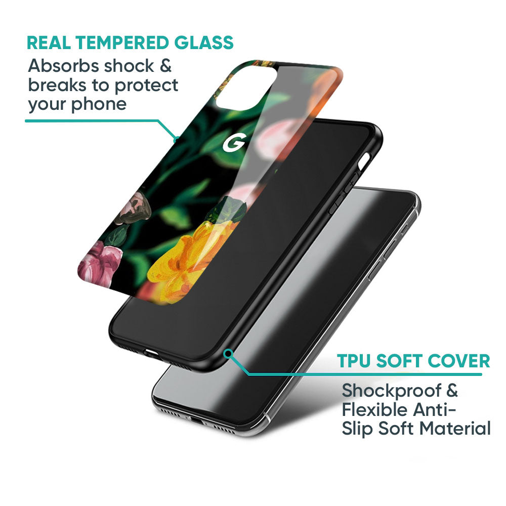 Flowers & Butterfly Glass Case for Google Pixel 6a