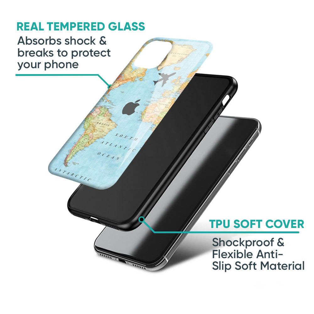 Fly Around The World Glass Case for iPhone XS Max