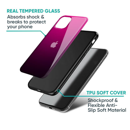 Purple Ombre Pattern Glass Case for iPhone XS Max
