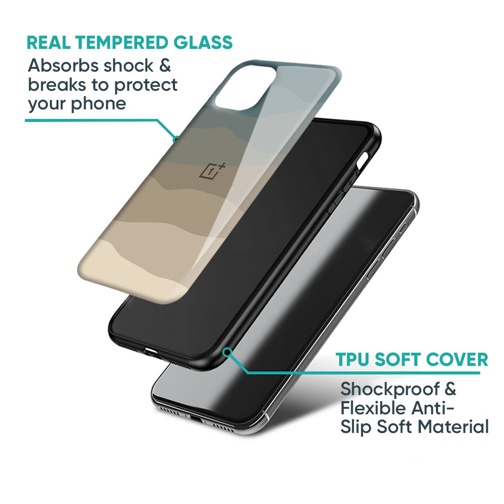 Abstract Mountain Pattern Glass Case for OnePlus 10 Pro