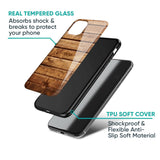 Wooden Planks Glass Case for Oppo F19 Pro