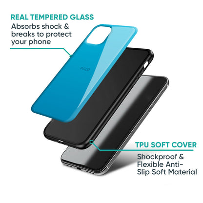Blue Aqua Glass Case for Poco M4 5G
