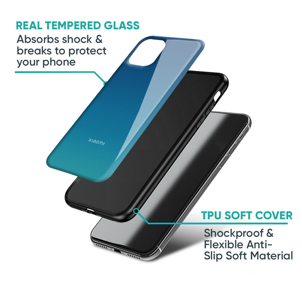Celestial Blue Glass Case For Redmi Note 12 5G