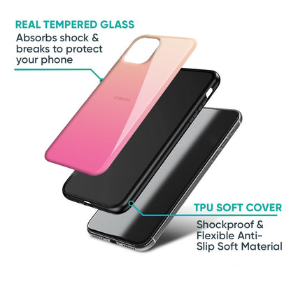 Pastel Pink Gradient Glass Case For Redmi Note 12 5G