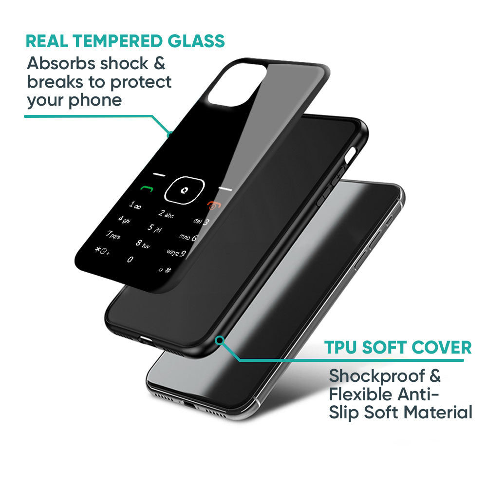 Classic Keypad Pattern Glass Case for iPhone XS Max