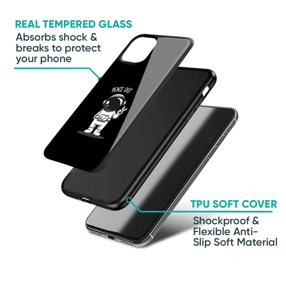 Peace Out Astro Glass Case for iPhone XS Max